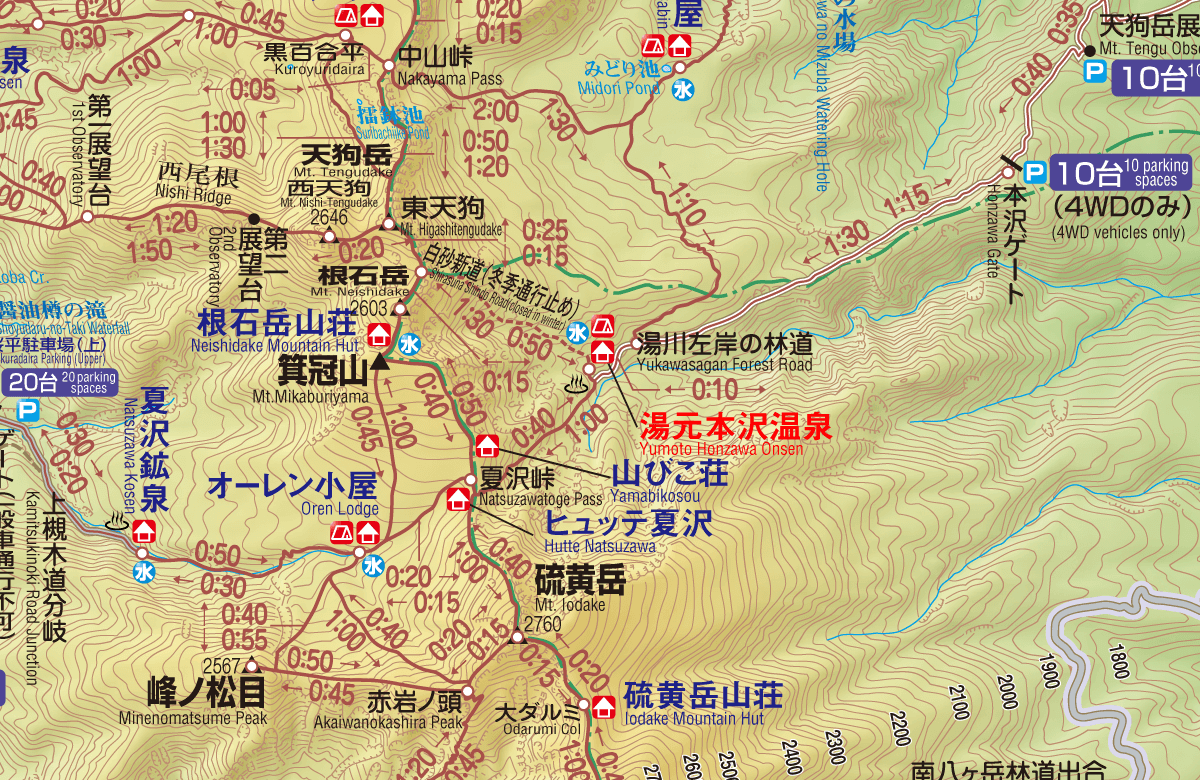 湯元本沢温泉のアクセスマップ