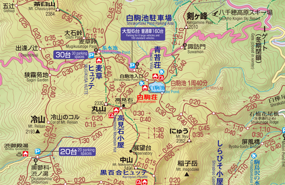 白駒荘のアクセスマップ