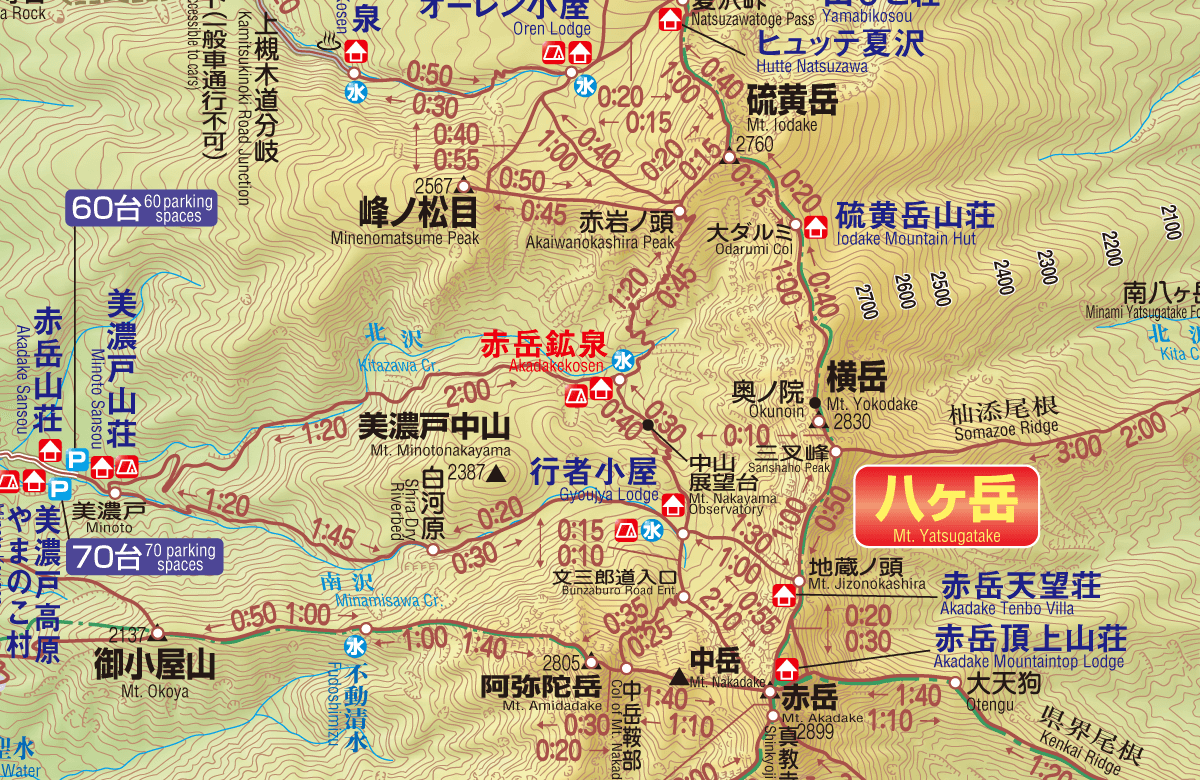 赤岳鉱泉のアクセスマップ